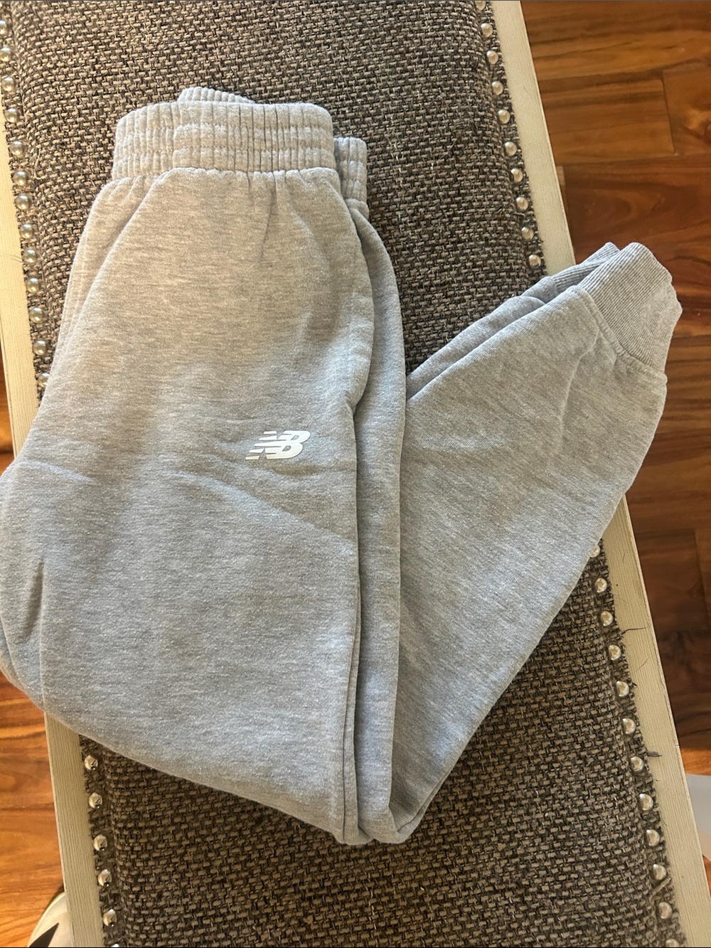 New Balance Kids Gray Logo Fleece Joggers